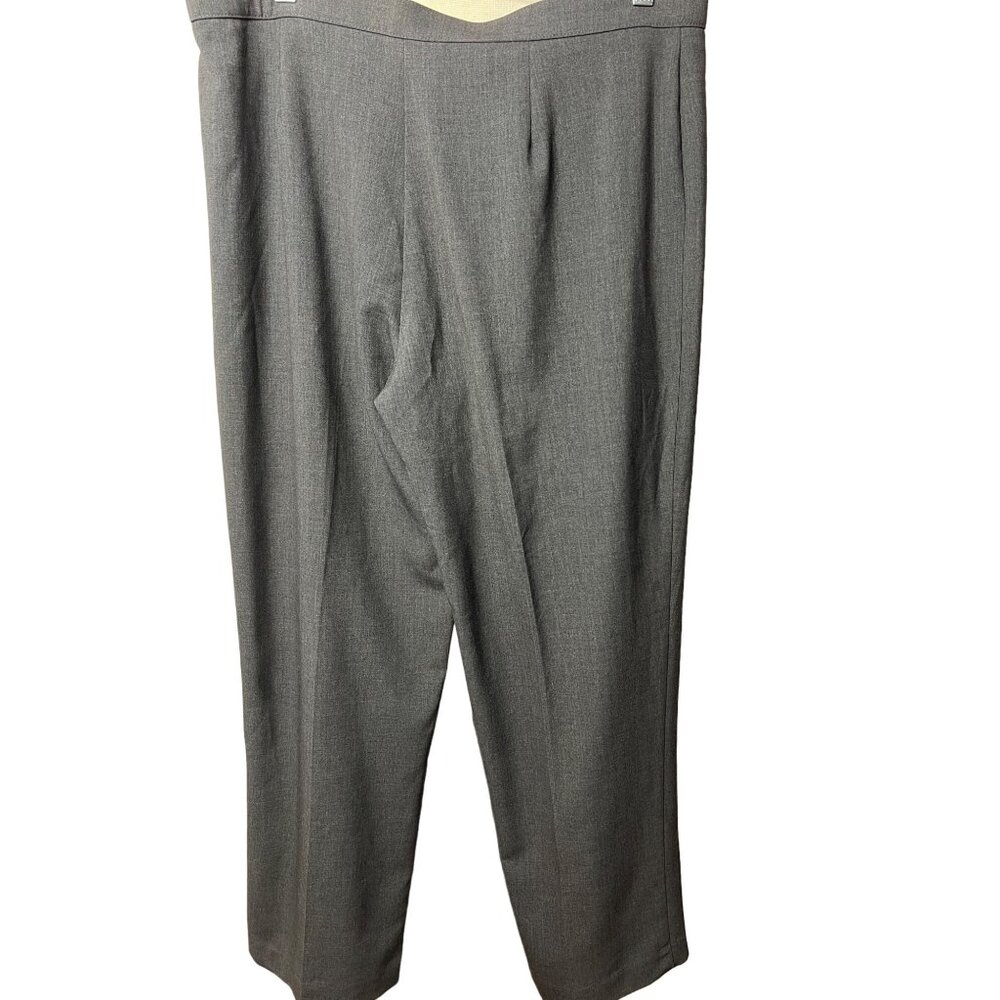 Counterparts Women's Dress Pants Size 14P Dark Grey Tummy Control Wide Leg Zip - Picture 4 of 11